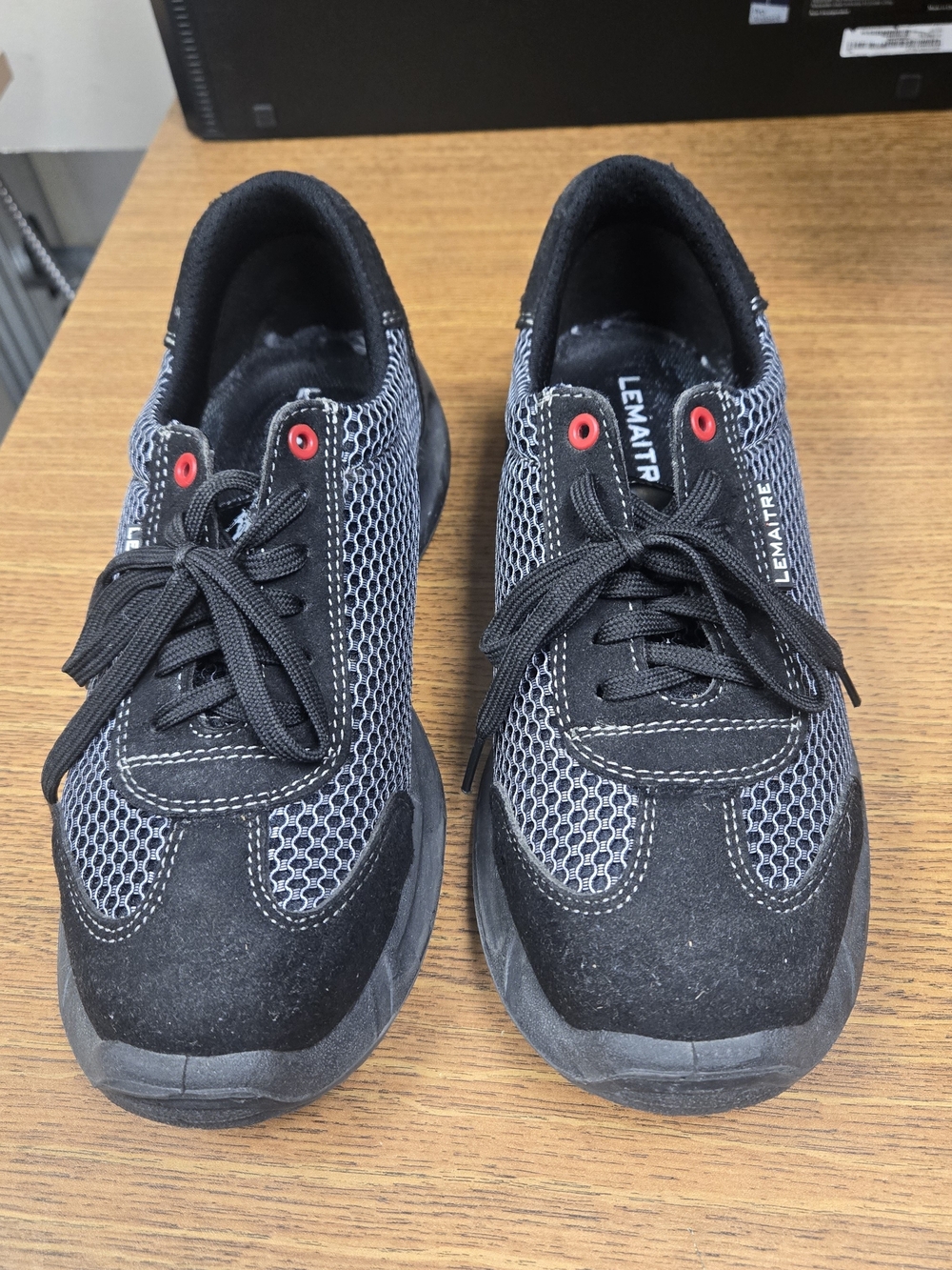 Lemaitre Black Mesh & Suede Lace-Up Safety Shoes
